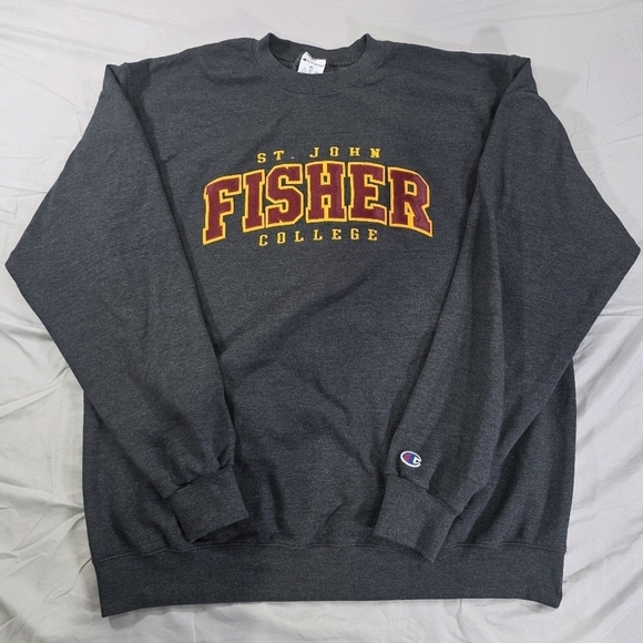 Champion Other - Champion Men's Dark Gray St. John Fisher College Crewneck Sweater